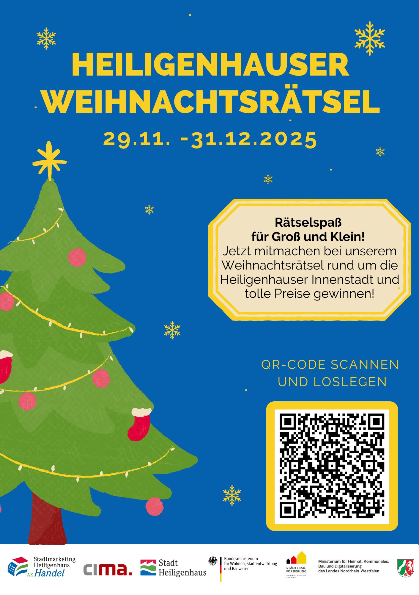 Weihnachtsrätsel Heiligenhaus, Bild vom Poster mit QR-Code