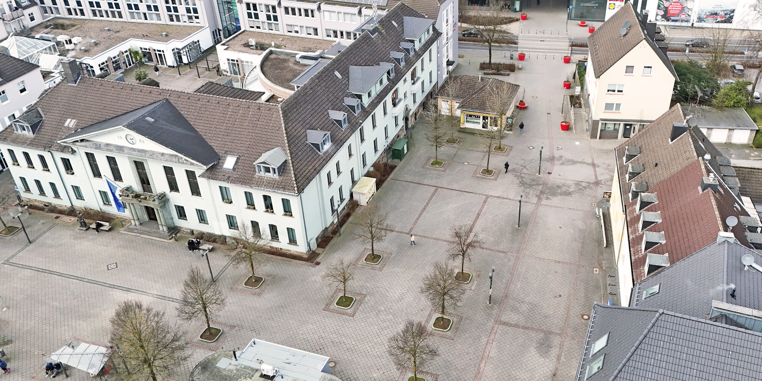 Planunugsgebiet Achse Am Rathaus Luftbild vom Rathausplatz